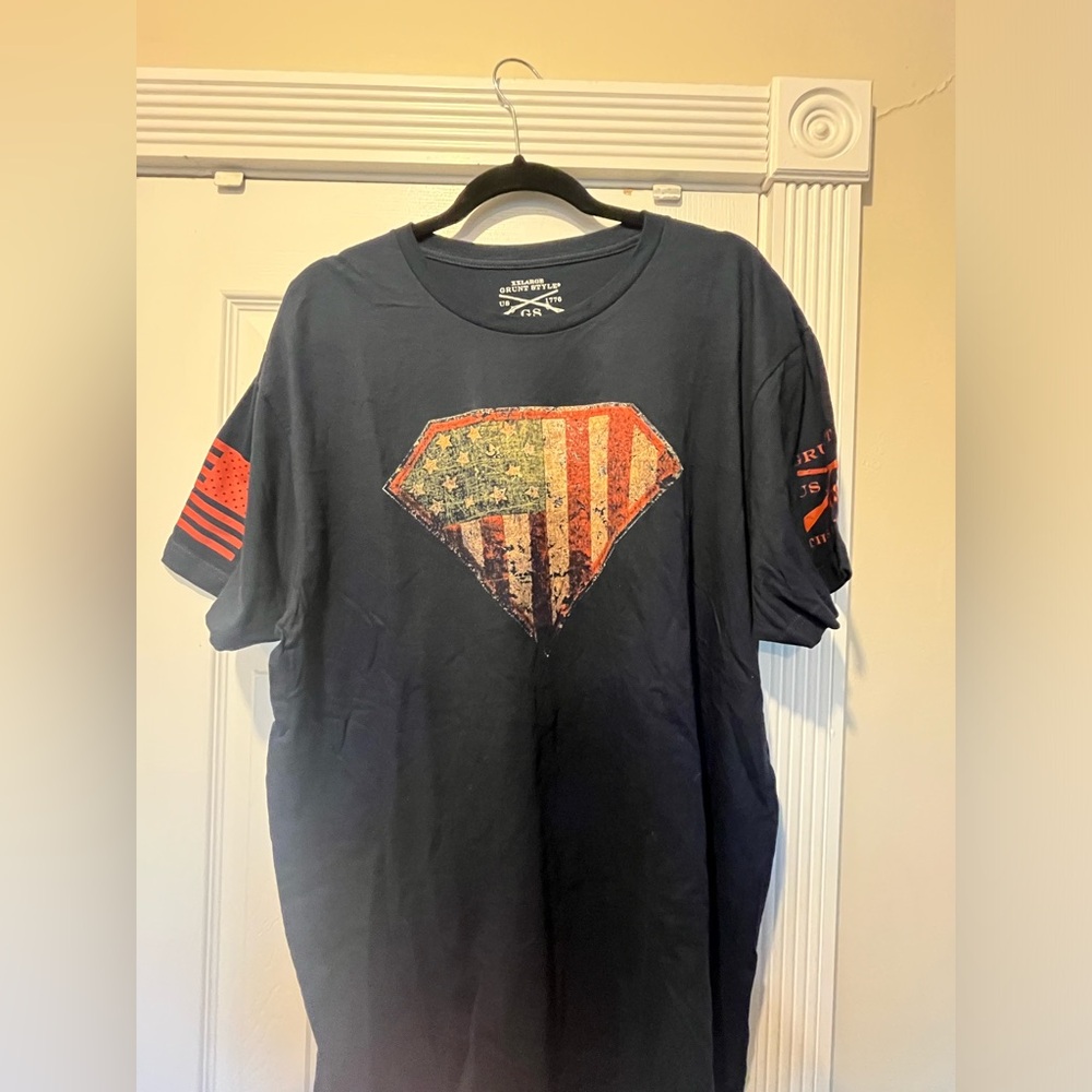 Grunt style super man style badge flag
